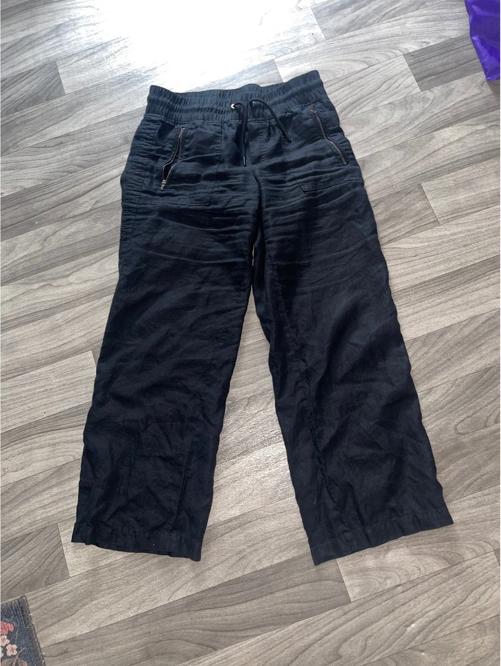 Athleta Size 4 Black Wide-Leg Pants